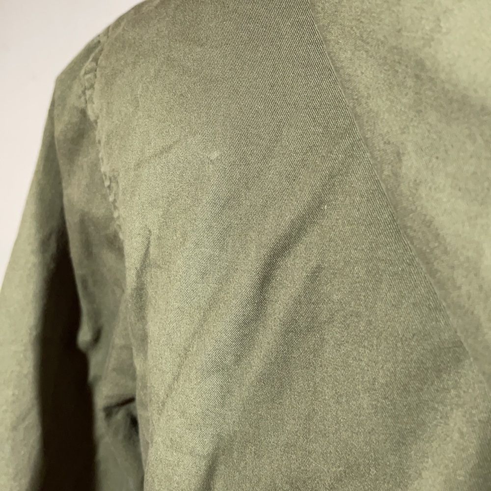 ark & co olive green, long hooded cargo jacket with a draw string waist. Medium - Picture 13 of 15